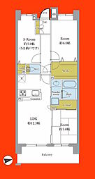 クレストフォルム津田沼 2SLDKの間取図画像