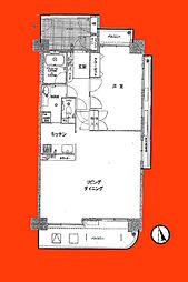 ペルル薬園台七林 1LDKの間取図画像
