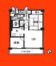 マープル津田沼スカイハイツA棟 3LDKの間取図画像