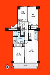 柏ハイライズ 3LDKの間取図画像