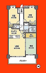 グーディッシュ松戸八柱 3LDKの間取図画像