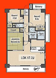 藤和ライブタウン松戸新八柱3 3LDKの間取図画像