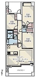 グランソルシオン藤が丘 3LDKの間取図画像