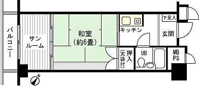 間取り サニックス水上壱番館 14階/-