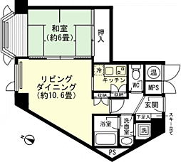西武ヴィラ苗場クリスタル1号館 1LDKの間取図画像