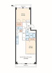 サンヴェール千里緑地公園5号棟 2LDKの間取図画像