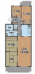 サンハイツ高槻9棟 4LDKの間取図画像