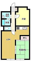 大林寺マンション 2LDKの間取図画像
