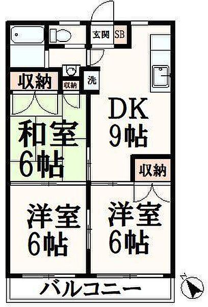 マンションベアーズ 103｜東京都八王子市松木(賃貸マンション3DK・1階・54.65㎡)の写真 その2