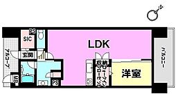 モントーレ東比恵クレア 1LDKの間取図画像