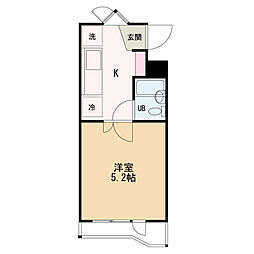 住和高倉マンション 1Kの間取図画像