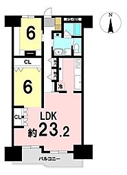 ルミエール新大宮 1LDKの間取図画像