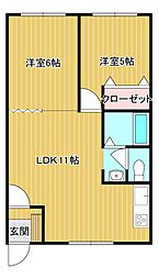 ユーコーポA 2DKの間取図画像