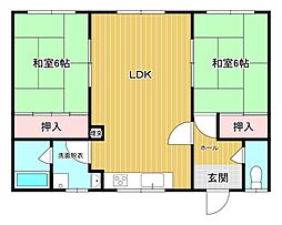 ライラックハイツB 2LDKの間取図画像