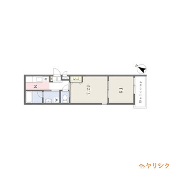 クレサス稚児宮.m ｜愛知県名古屋市北区稚児宮通2丁目(賃貸マンション2K・1階・34.50㎡)の写真 その2