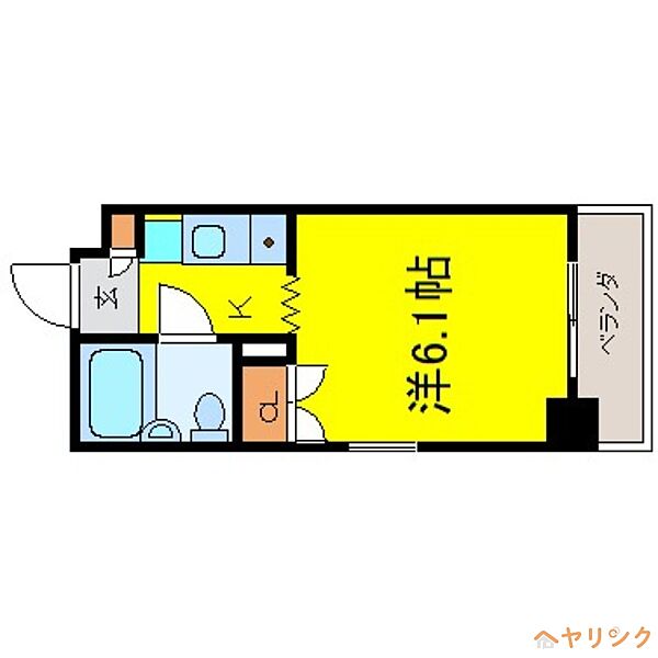 グランデール名古屋 ｜愛知県名古屋市西区名駅2丁目(賃貸マンション1R・8階・15.81㎡)の写真 その2