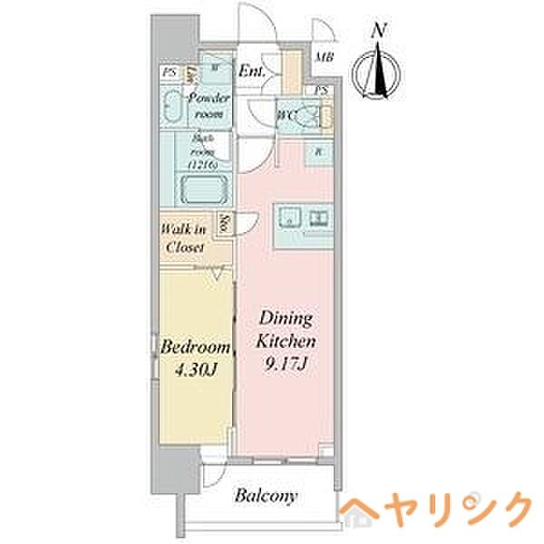 クレストコート泉一丁目 ｜愛知県名古屋市東区泉1丁目(賃貸マンション1LDK・8階・33.46㎡)の写真 その2