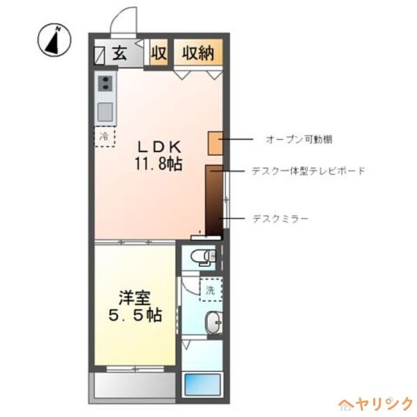 ステラ・デーア ｜愛知県名古屋市西区赤城町(賃貸アパート1LDK・2階・40.23㎡)の写真 その2