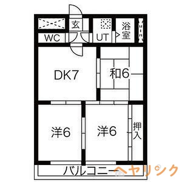 スカイマンション ｜愛知県名古屋市北区駒止町1丁目(賃貸マンション3DK・2階・55.00㎡)の写真 その2