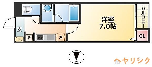 CUBE上小田井A棟 ｜愛知県名古屋市西区貴生町(賃貸アパート1K・2階・25.03㎡)の写真 その2