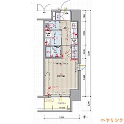 パルティール大曽根アネックス 3階1Kの間取り