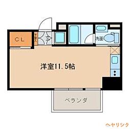 COZY名城公園 9階ワンルームの間取り