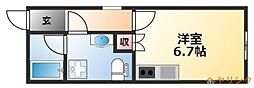 Pre cher 浄心 1階1Kの間取り