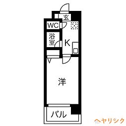 グレイス大曽根 10階1Kの間取り