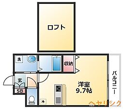 ライジングコート名古屋駅前東 11階1Kの間取り