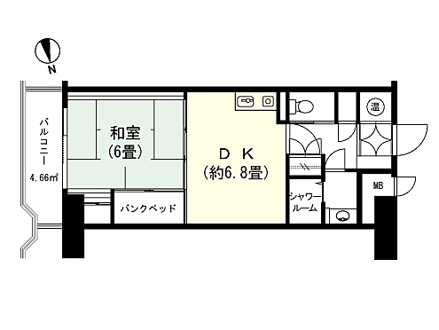 間取り バーデンファミリエ草津サウスタワー 6階/-