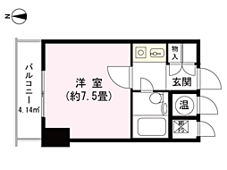 アドリーム草津 1Kの間取図画像