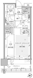 リビオタワー羽沢横浜国大 1LDKの間取図画像