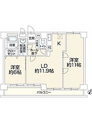 グランレイム増田西町 2LDKの間取図画像