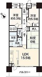 オーズタウンセンタースクエア1番館 3LDKの間取図画像