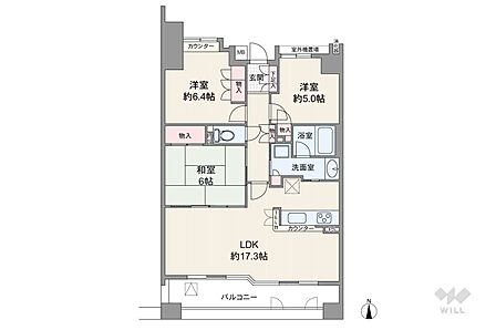 3LDK 間取り
