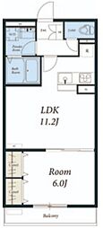 東急田園都市線 宮前平駅 徒歩23分の賃貸アパート 1階1LDKの間取り