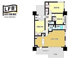 サンパーク長府オーシャンテラス 3LDKの間取図画像