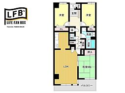 CO-OP下関上田中町マンション 3LDKの間取図画像