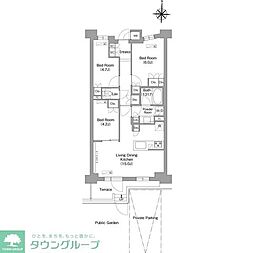 西武多摩湖線 八坂駅 徒歩8分の賃貸マンション 1階3LDKの間取り