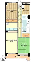 フラット大南1号館 5階2SLDKの間取り