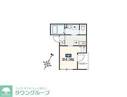 MOMO HOUSE東村山 1階1Kの間取り