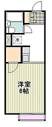 西武国分寺線 鷹の台駅 徒歩2分の賃貸アパート 1階1Kの間取り
