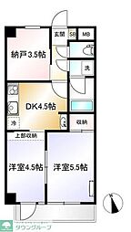 西武拝島線 萩山駅 徒歩3分の賃貸マンション 1階2SDKの間取り
