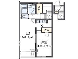 西武多摩湖線 武蔵大和駅 徒歩14分の賃貸アパート 2階1LDKの間取り