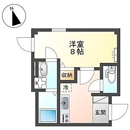 多摩都市モノレール 柴崎体育館駅 徒歩10分の賃貸マンション 1階1Kの間取り