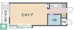 JR青梅線 西立川駅 徒歩10分の賃貸マンション 3階ワンルームの間取り