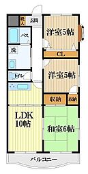 JR中央線 八王子駅 バス11分 浅川橋下車 徒歩5分の賃貸マンション 3階3LDKの間取り