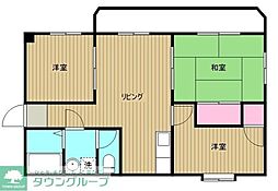 西武拝島線 武蔵砂川駅 徒歩19分の賃貸マンション 4階3DKの間取り