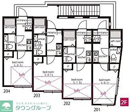 西武新宿線 東村山駅 徒歩8分の賃貸アパート 2階1Kの間取り