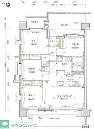 西武拝島線 玉川上水駅 徒歩7分の賃貸マンション 6階3LDKの間取り